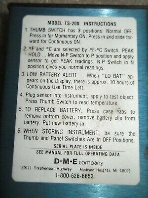 DME TS-200 Temp-Sure Digital Pyrometer