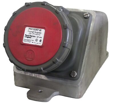 Pass & Seymour PS4100R7-W 480V 3PH 100A Watertight Receptacle w/ PS4100P7-W Plug
