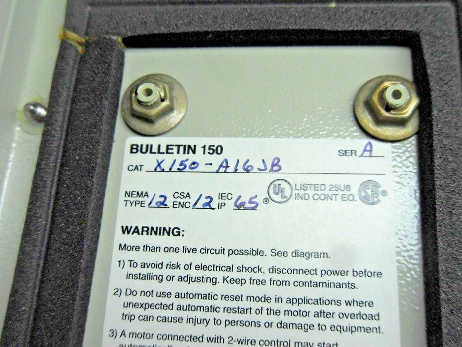 Allen-Bradley 150-A16JB Soft Start in Enclosure X150-A16JB