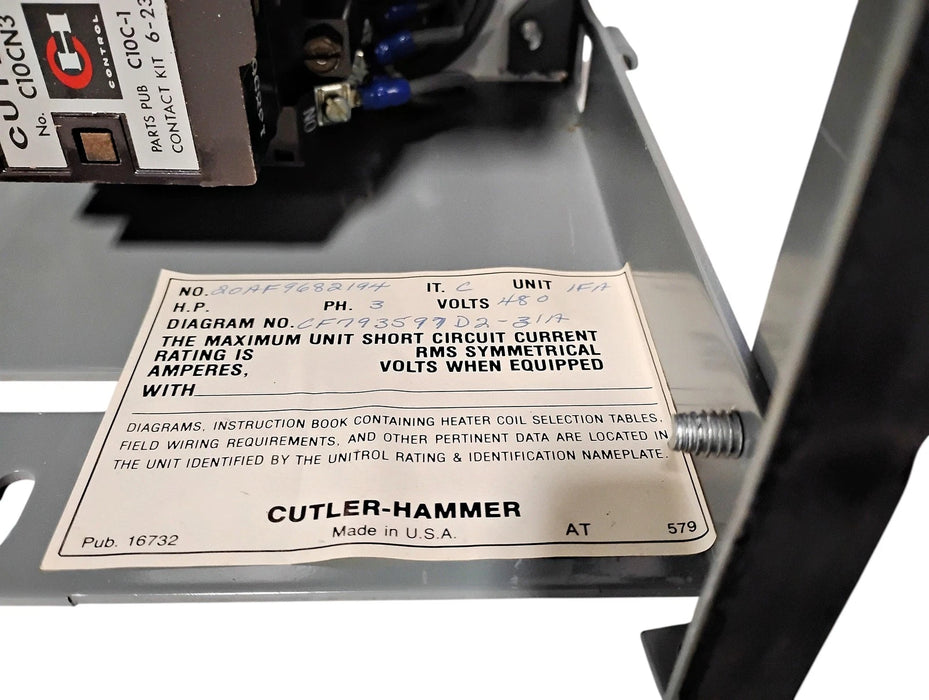Cutler-Hammer NEMA Size 1 Combination Starter w/ C10CN3 & C340DNG