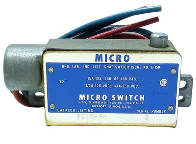 Micro Switch BZLN-RH 125/250/480 V AC 15 A Plunger Limit Switch
