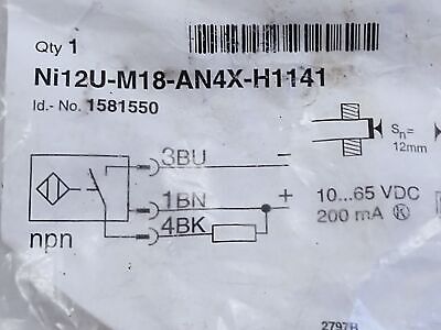Turck NI12U-M18-AN4X-H1141 Inductive Proximity Sensor