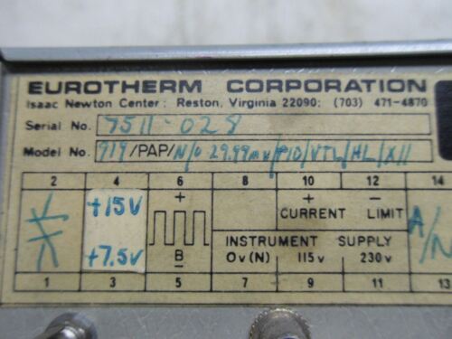Eurotherm 919/PAP/N/0-29.99MV/P10/VTL/HL/X11 Temperature Controller