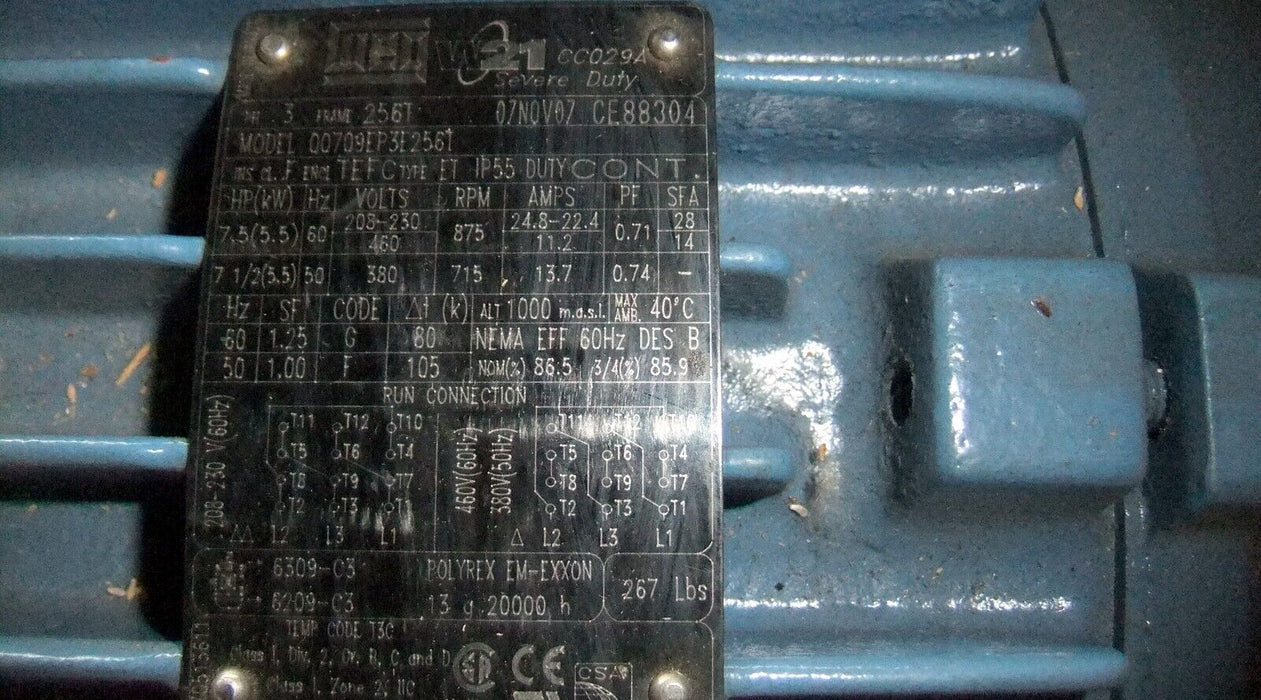WEG 7.5 HP 3PH Motor 00709EP3E256T