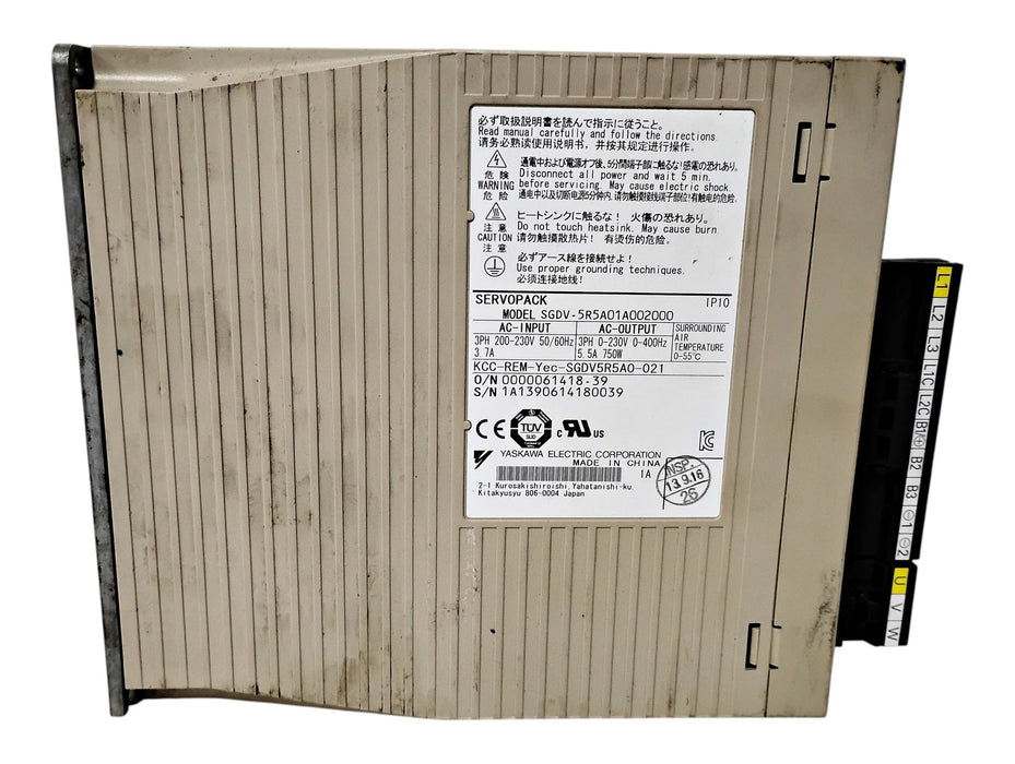 Yaskawa SGDV-5R5A01A002000 200-230 V 750 W Servo Pack