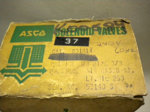 ASCO Solenoid Valve 831614 Orifice 5/8" Pipe 3/8" 240V@60Hz