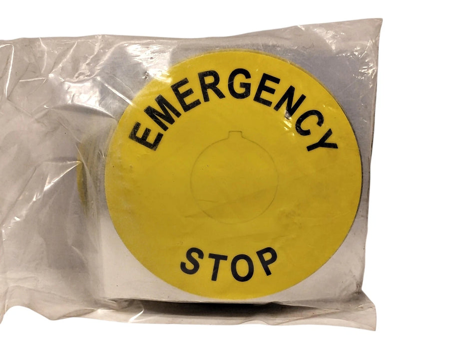 Panduit C350A8-30-ES EMERGENCY STOP Raised Panel Label for 30.5 mm Pushbutton