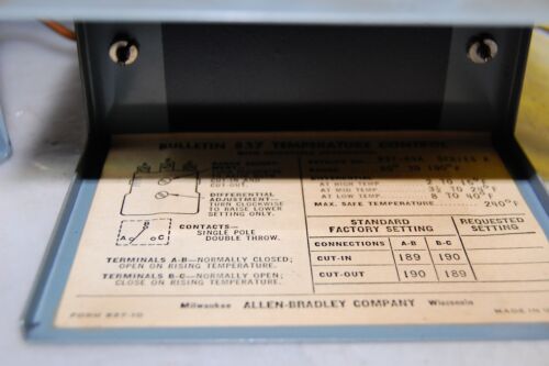 Allen-Bradley TEMP CONTROL SWITCH 837-A4A