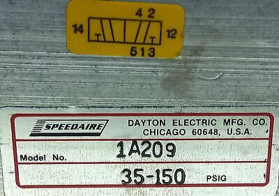SPEEDAIRE 1A209 110/120 V AC 35-150 psi Solenoid Valve
