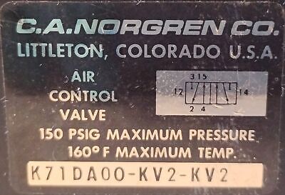 Norgren K71DA00-KV2-KV2 110/120 V AC 1/4" NPT 150 PSIG 5/2 Solenoid Valve