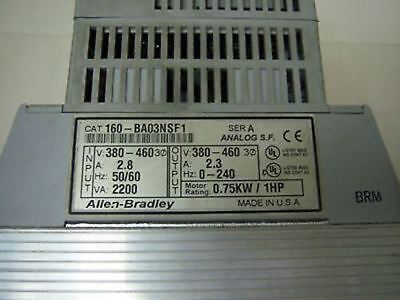 Allen-Bradley Drive 160-BA03NSF1 2.3A 1 HP 3PH