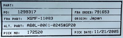 FANUC A60L-0001-0245/GP20 XGMF-11083 5.0 A 2-Pin Fuse