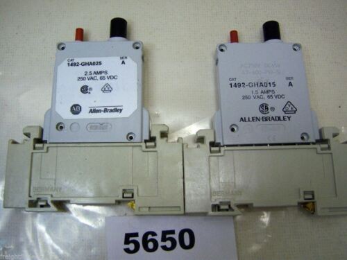 Lot of 2 Allen-Bradley Circuit Breakers 1492-GHA0125 1492-GHA015 2.5 1.A