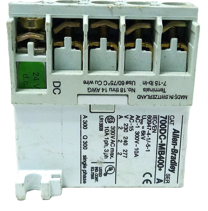 Allen-Bradley 700DC-MB400-D24 300 V AC 10 A Mini-Control Relay w/ 24 V DC Coil