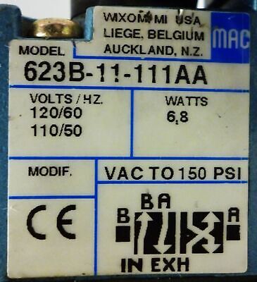 MAC Valves Inc 623B-11-111AA Solenoid Valve
