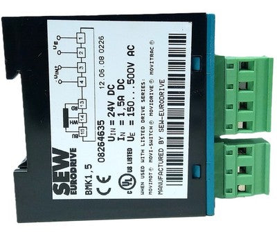 Sew Eurodrive 08264635 1.5 A Brake Rectifier w/ 24 VDC Input 150-500 VAC Output