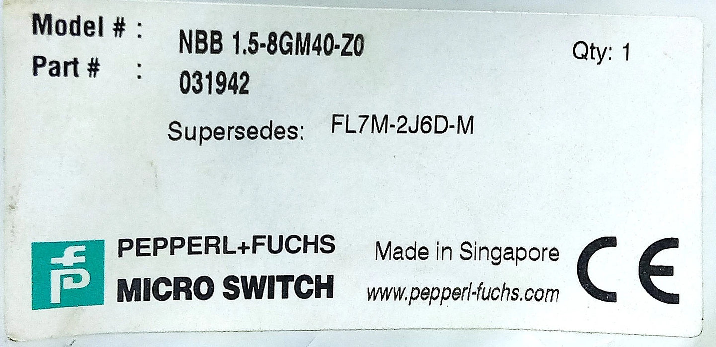 Pepperl Fuchs NBB1,5-8GM40-Z0 031942 5-60 V DC Inductive Proximity Sensor