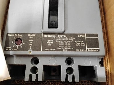 Westinghouse HFB3190ML 600 V AC 25 A 3 P Circuit Breaker