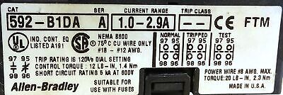 Allen-Bradley 509-BOD-XXX Ser B Non-Reversing Starter w/ 592-B1DA Overload Relay