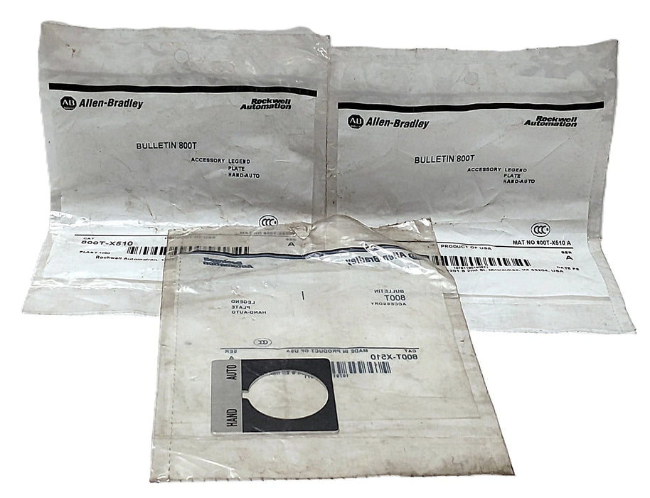 Allen-Bradley 800T-X510 HAND AUTO Aluminum Legend Plate for 30 mm Switches