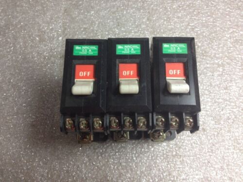 3 IDEC NRC-111L-.5A-AD Circuit Breakers