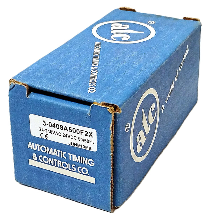 ATC 3-0409A500F2X 125/250 V AC 10 A 0-5 hrs Timer Module w/ 24 V DC Coil