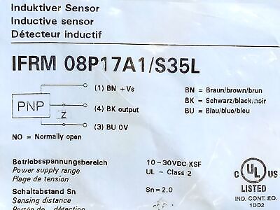 Baumer IFRM 08P17A1/S35L 10-30 VDC Inductive Proximity Sensor
