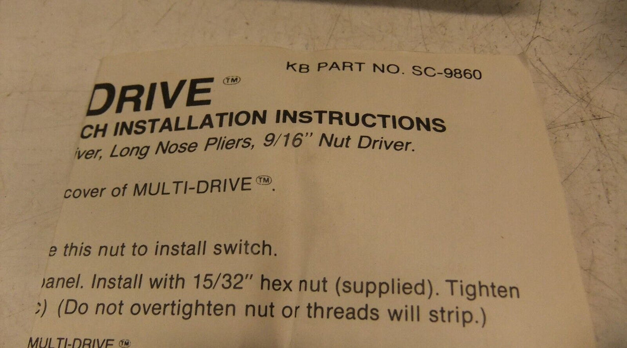 KB Electronics Forward Brake Reverse Switch SC9860