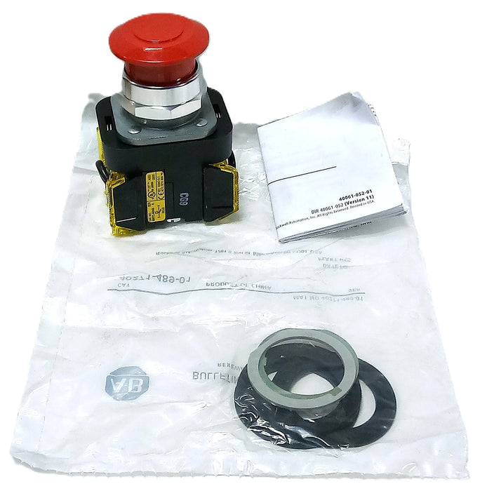 Allen-Bradley 800TC-FX6A5S 30 mm Red Mushroom Head Push/Pull Button