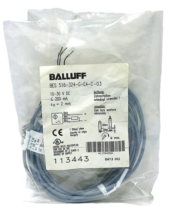 Balluff BES 516-324-G-E4-C-03 10-30 V DC Inductive Proximity Sensor