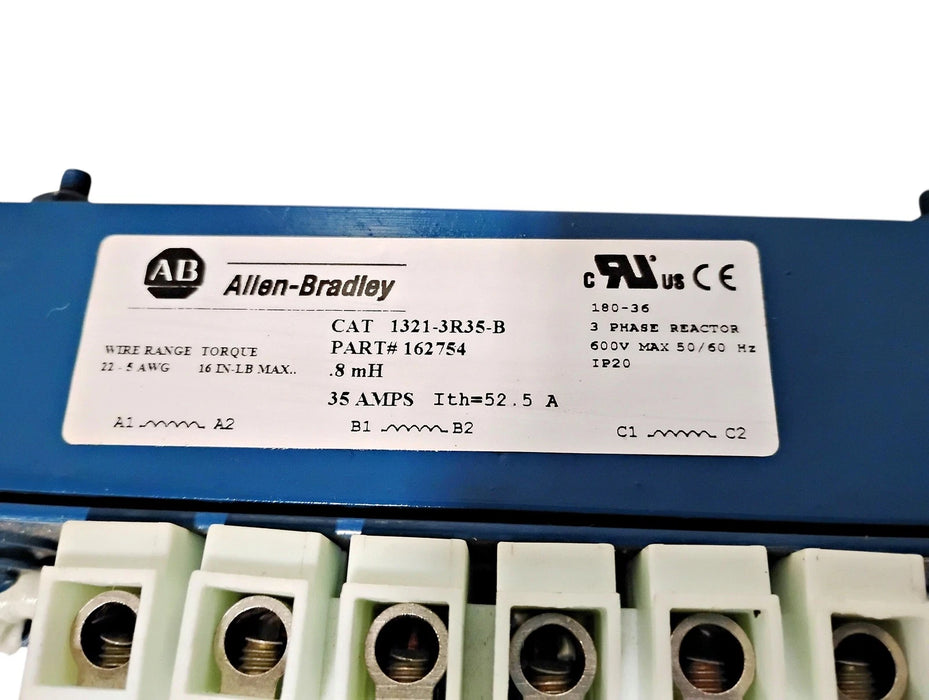 Allen-Bradley 1321-3R35-B 162754 0.8 mH 35 A 600 V 3 PH Line Reactor