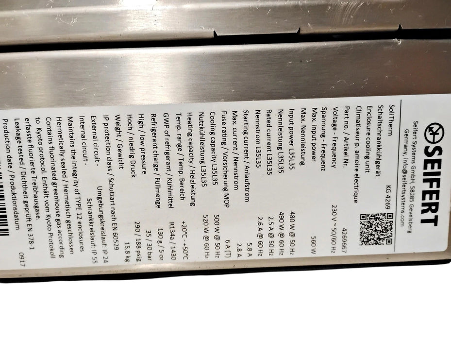 Seifert KG-4269 4269667 230 V Enclosure Cooling Unit