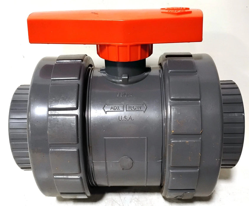 NIBCO Chemtrol T45TB-V 3" Threaded PVC Tru-Bloc True Union Ball Valve