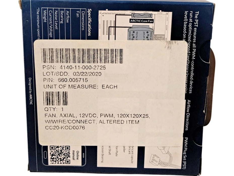 Arctic F12 PWM PST 12 V DC 1350 RPM 53 CFM Axial Fan