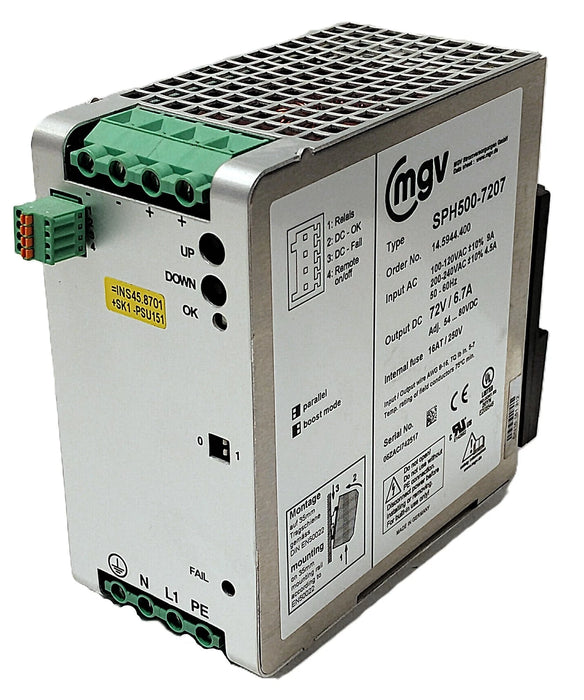 MGV SPH500-7207 14.5944.400 120/240 V AC PLC Power Supply