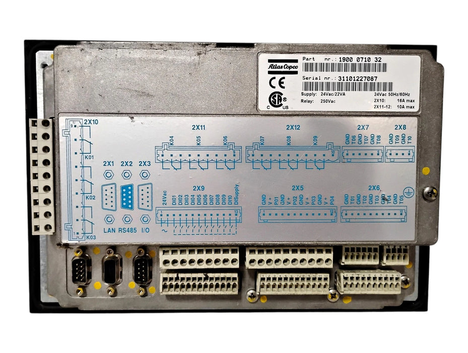 Atlas Copco 1900-0710-32 24 V AC 10/16 A Elektronikon Compressor Controller