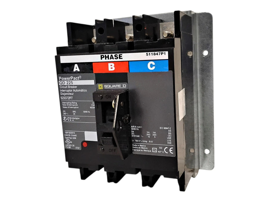 Square D 523372P7 QDF32225TS 225 A PowerPact Circuit Breaker