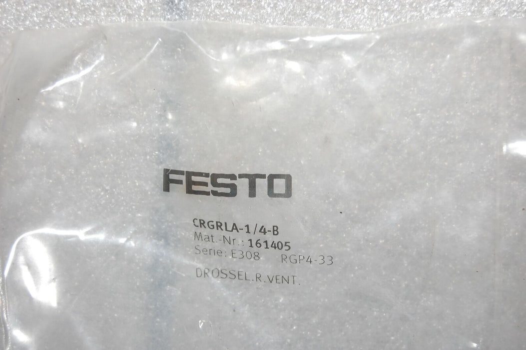 Festo ONE WAY FLOW CONTROL VALVE CRGRLA-1/4-B
