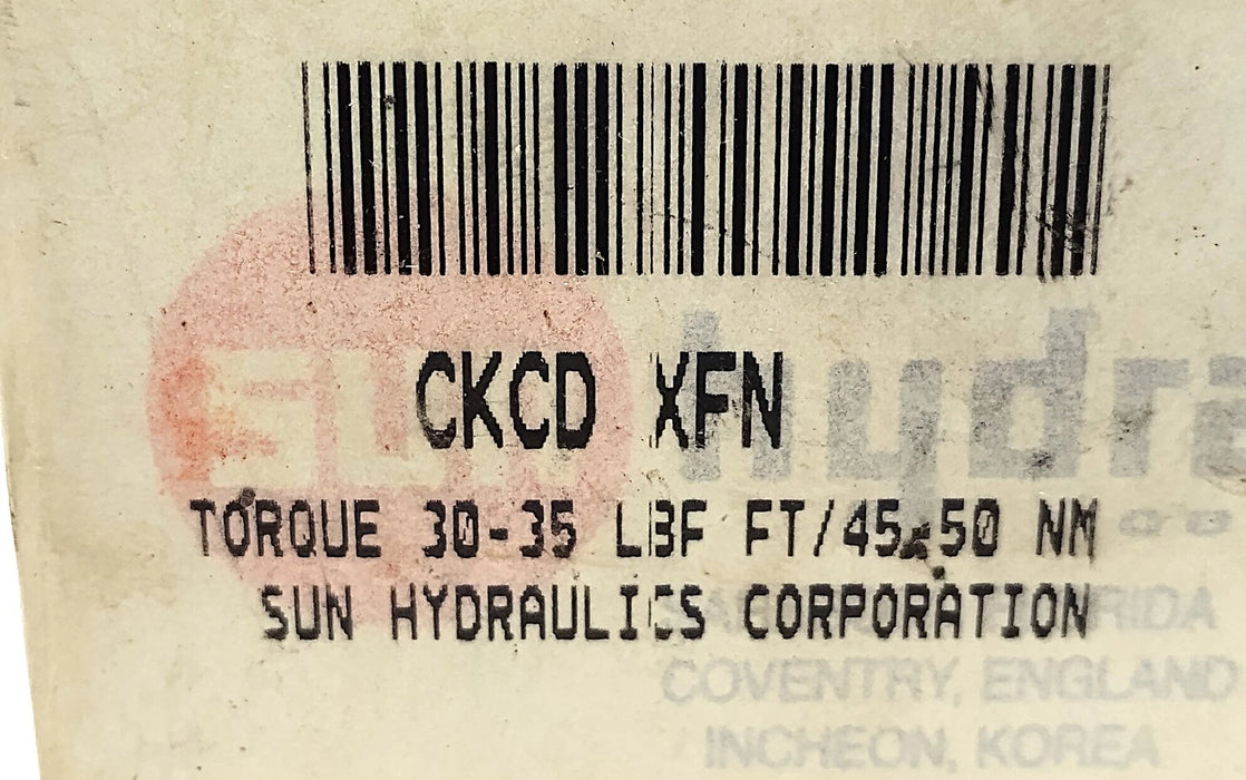 Sun Hydraulics CKCDXFN CKCD-XFN Hydraulic Pilot-To-Open Check Valve