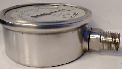 Weksler BY42YVC4LW 1/4" LC 30"/0" Vac 100-0 kPa Glycerine Filled Pressure Gauge