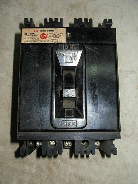 FPE NEF431015 3 POLE 15A 480 VAC 125/250 VDC Circuit Breaker