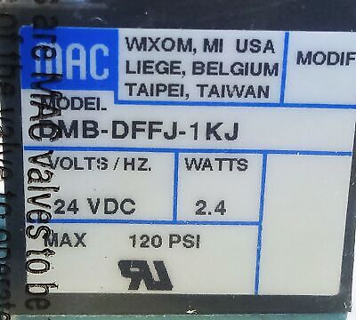 MAC Valves 52A-11-B0A-DM-DFFJ-1KJ 24VDC 3-Way Solenoid Valve