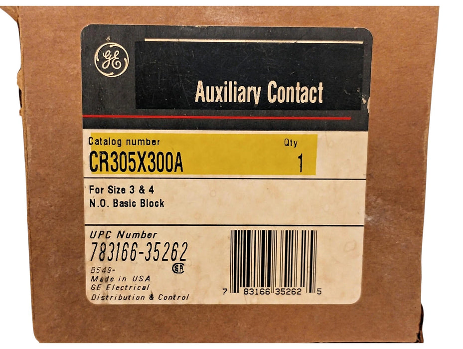 GE CR305X300A 600VAC/250VDC Auxiliary Contact Block for NEMA Size 3/4 Starters