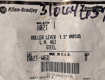 Allen-Bradley 802T-W6D 1.5" Radius Limit Switch Lever Arm w/ Steel Roller