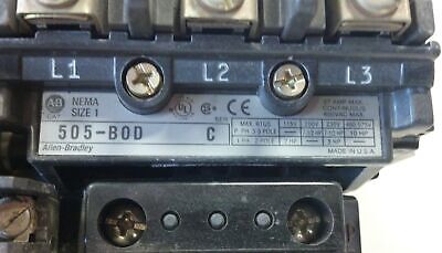 Allen-Bradley 505-BOD Size 1 Reversing Starter w/ 42185-800-01 Overload Relay