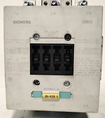 Siemens 3RT1054-1AP36 220/240 V AC 115 A Power Contactor