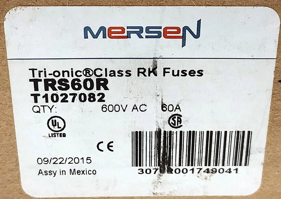 Ferraz Shawmut TRS60R 600VAC/300VDC 60 A Current-Limiting Time-Delay Fuses