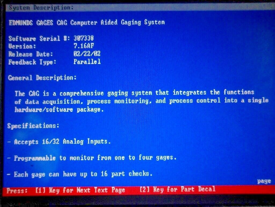 Edmunds CAG-QCM Computer Aided Gaging System