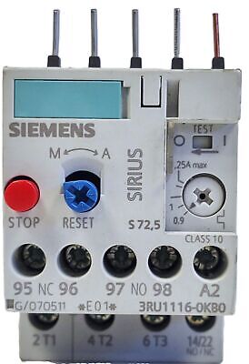 Siemens 3RU1116-0KB0 0.9-1.25 A Adjustable Overload Protection Relay
