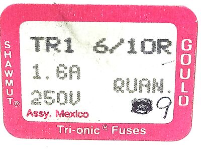 Gould Shawmut TR1-6/10 250 V AC 1.6 A Current-Limiting Time-Delay Fuse